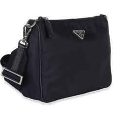 Prada Navy Re-Nylon & Saffiano Leather Trim Shoulder Bag