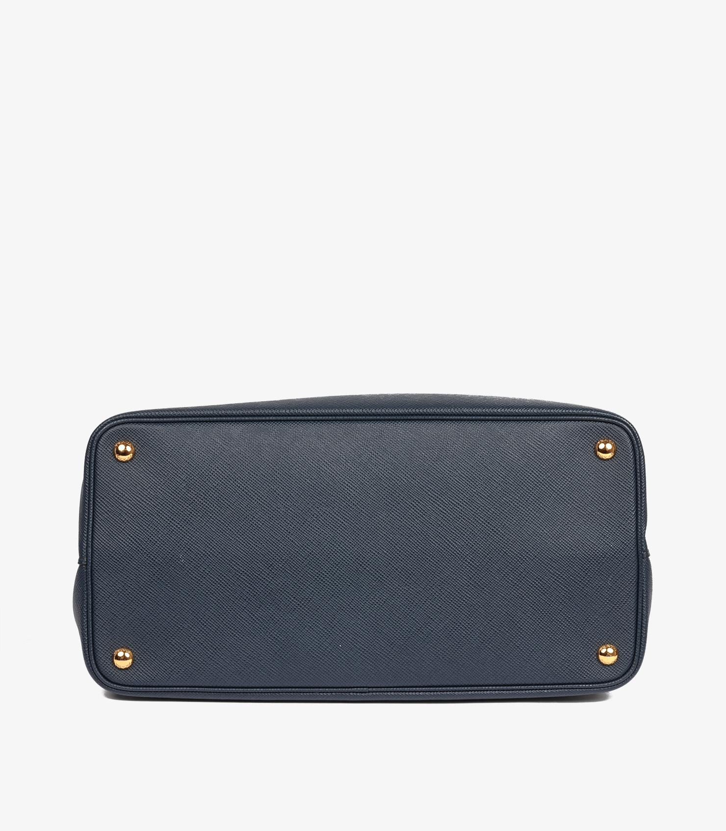 Prada Navy Saffiano Leather Large Double Tote 1