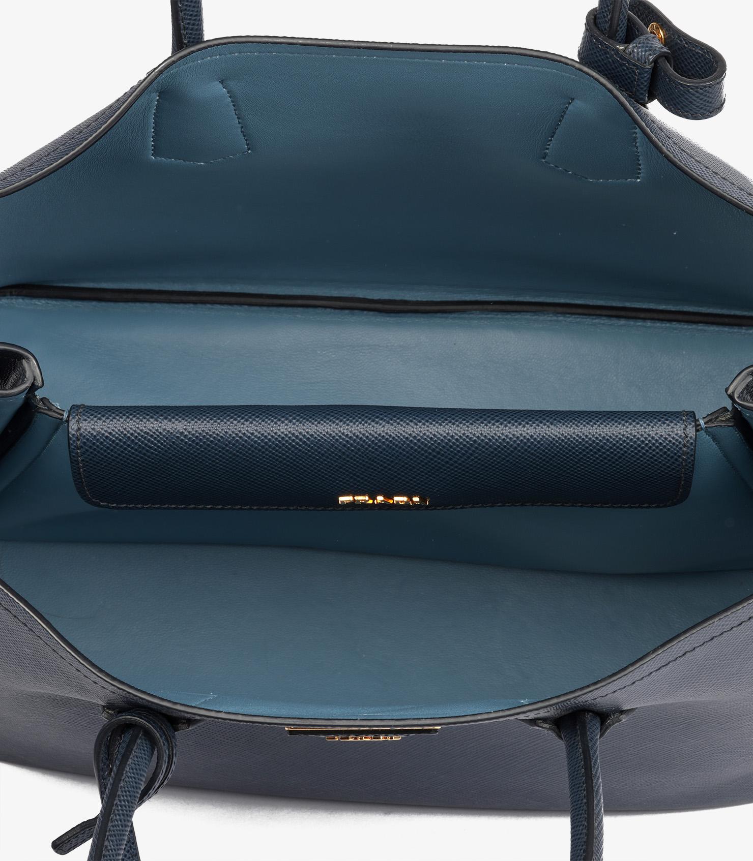Prada Navy Saffiano Leather Large Double Tote 4