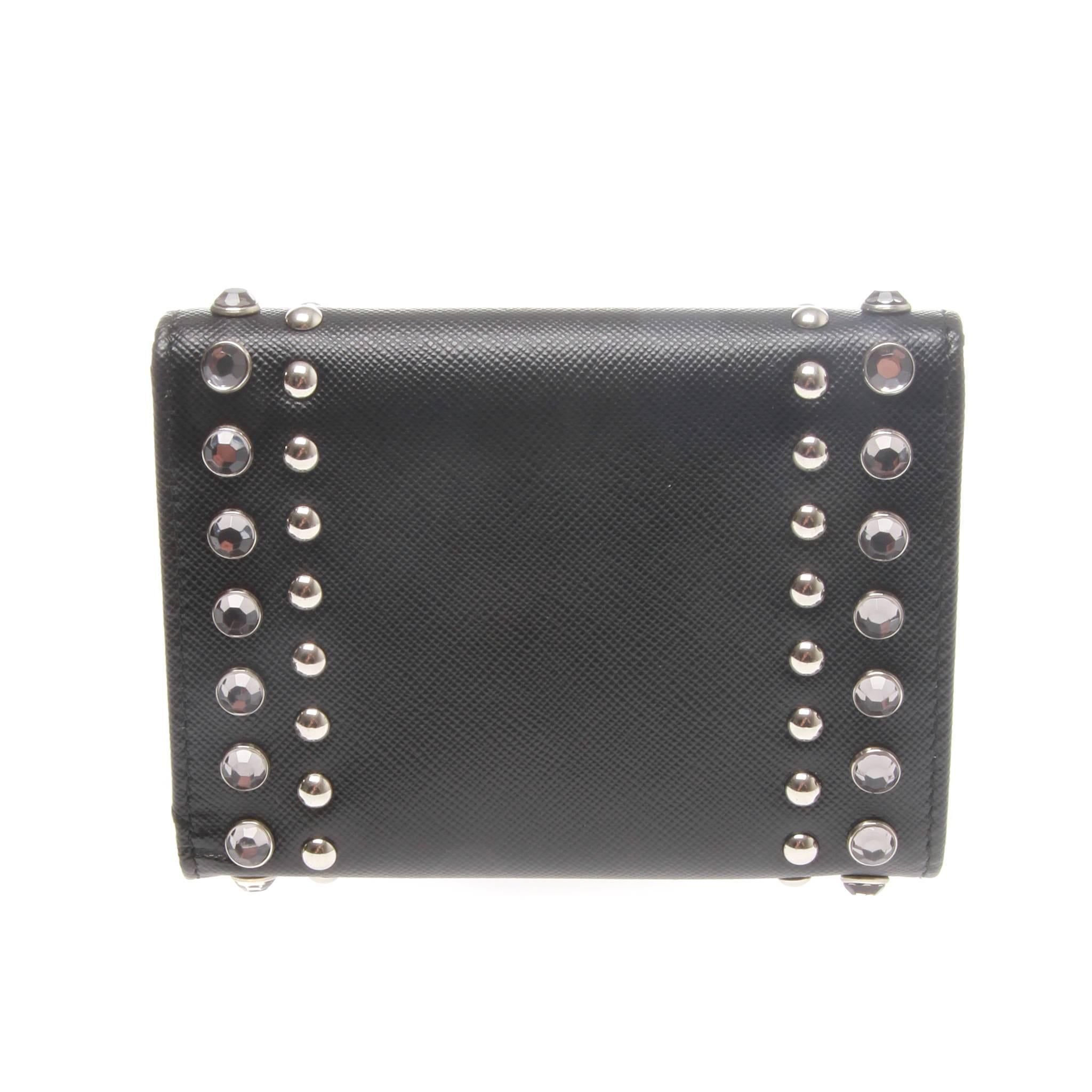 prada studded wallet