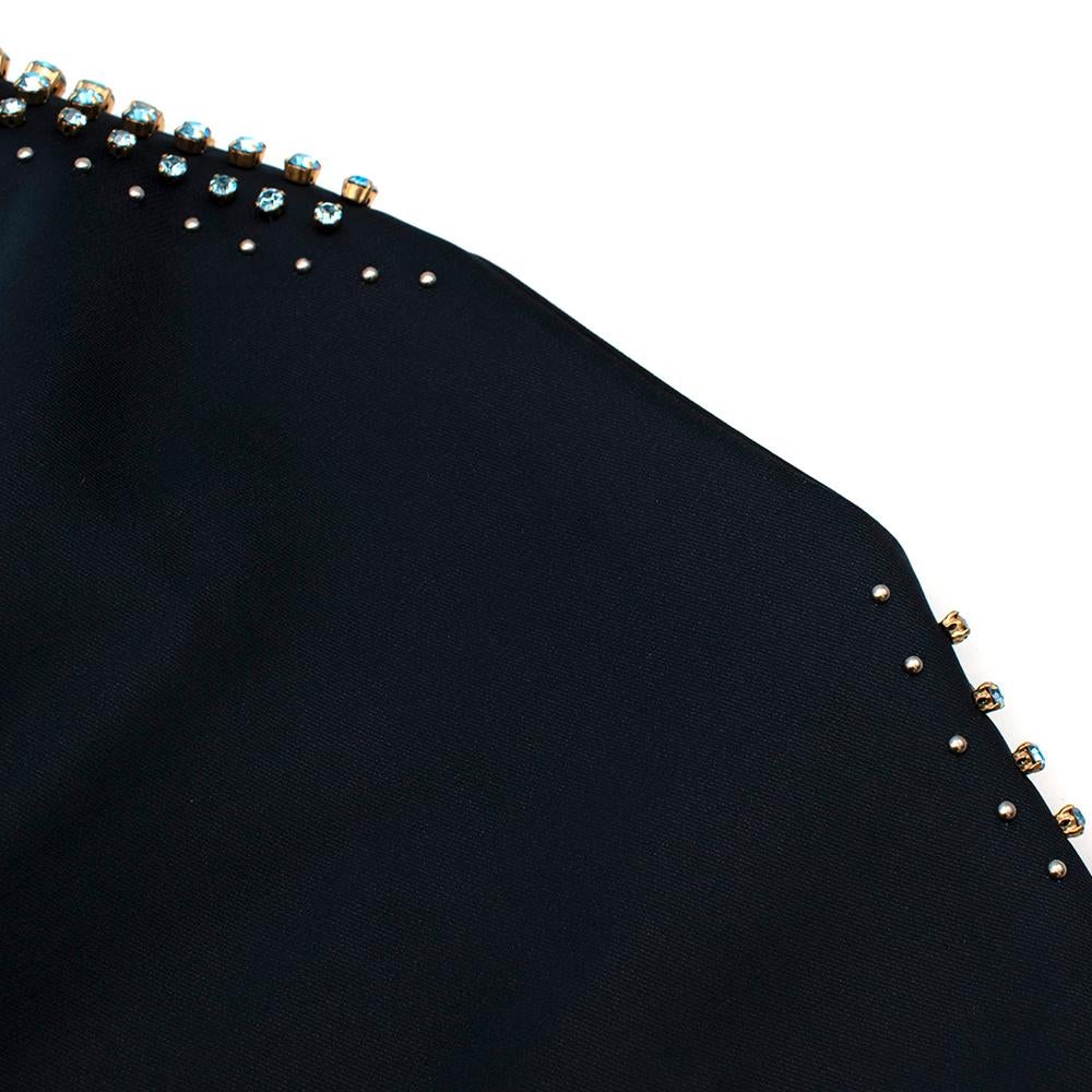 Prada Navy Satin Blau Kristall verschönert kurze Jacke - Größe US 6 4