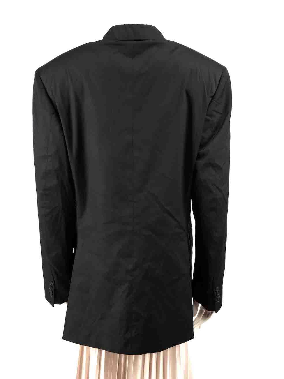 Black Prada Navy Single Breasted Button Up Blazer Size 5XL For Sale