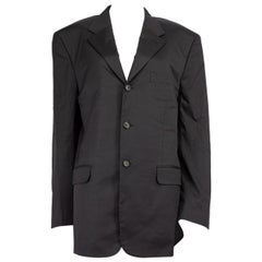 Prada Navy, blazer monopetto con bottoni, taglia 5XL