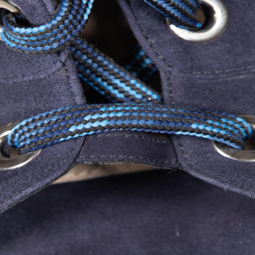 Women's Prada Navy Suede Lace Up Wedges Size IT 38 For Sale