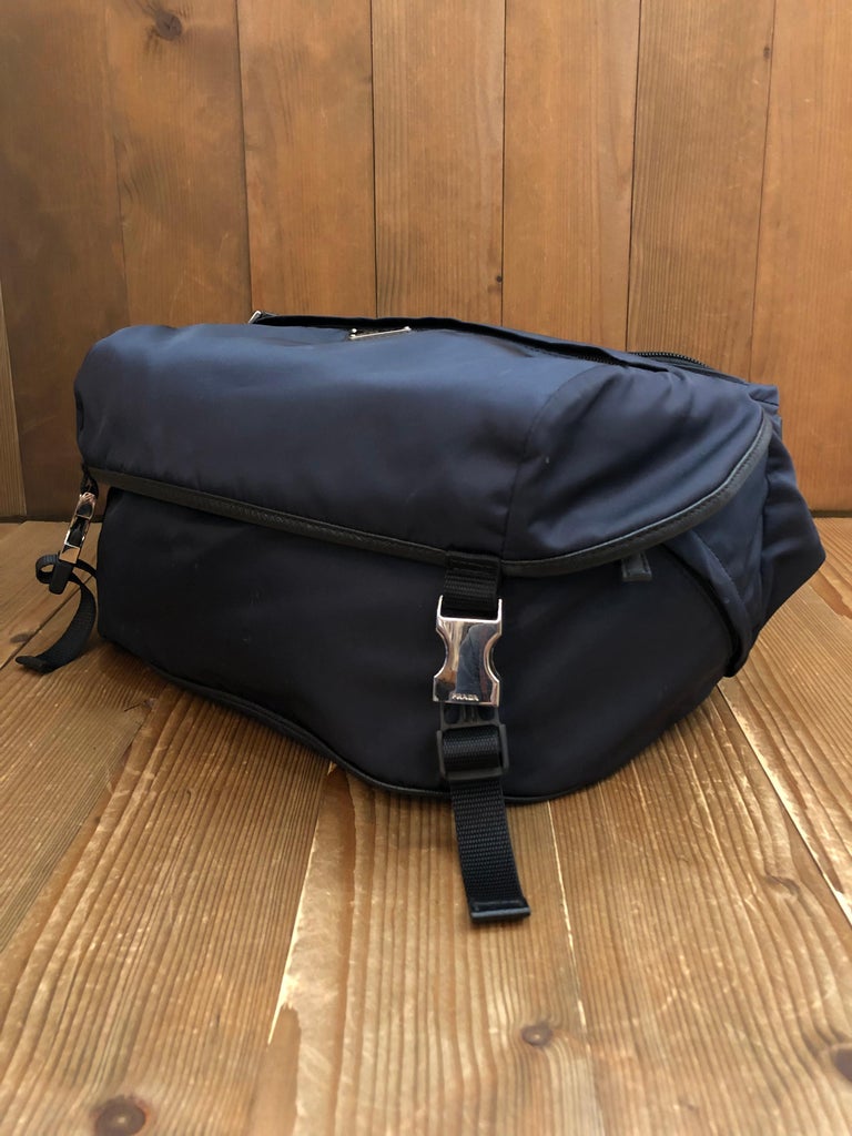 PRADA Navy Tessuto Biker Crossbody Sling Bag Unisex Men's at