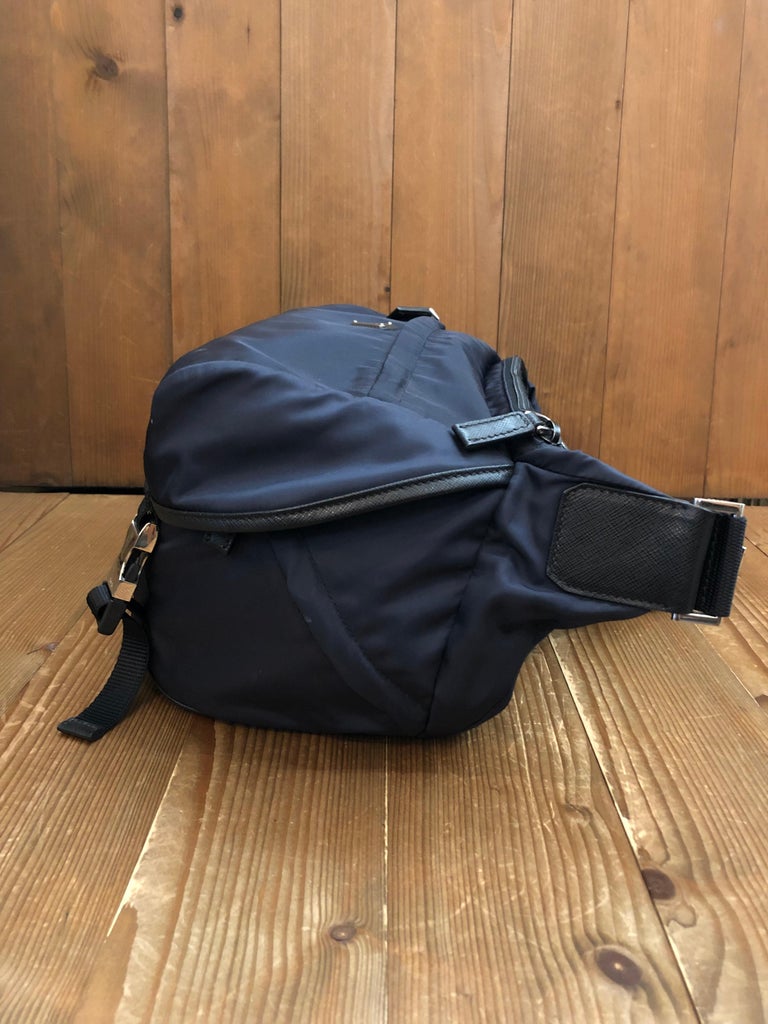 PRADA Navy Tessuto Biker Crossbody Sling Bag Unisex Men's at