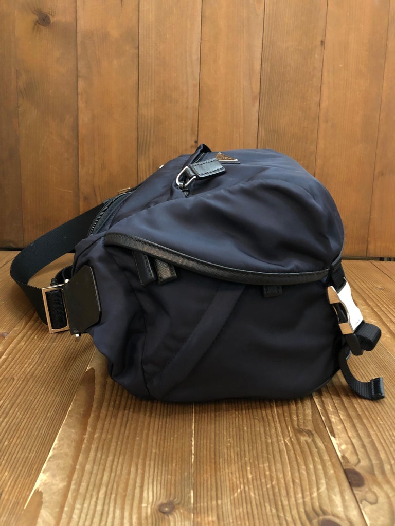 PRADA Navy Tessuto Biker Crossbody Sling Bag Unisex Men's at