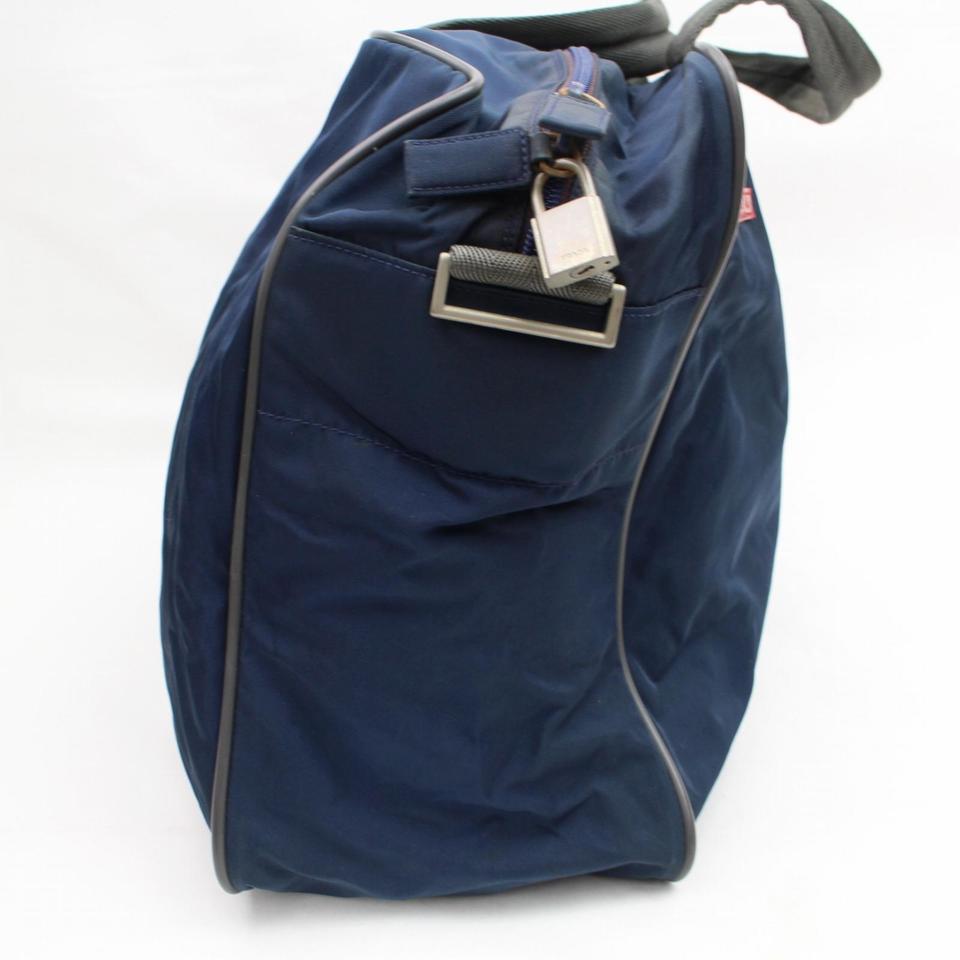 Women's Prada Navy Tessuto Sports Tote 868071 Blue Nylon Weekend/Travel Bag For Sale