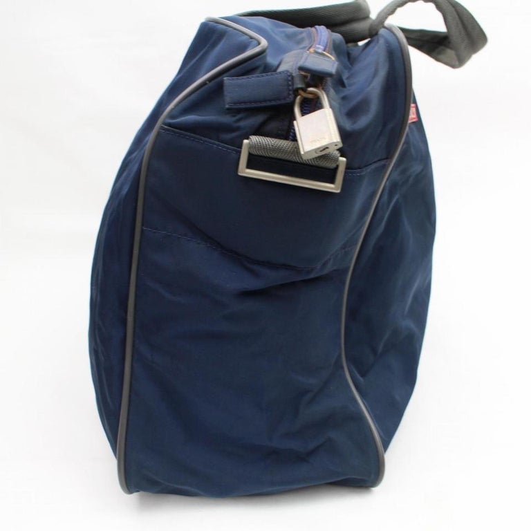 Prada Navy Tessuto Sports Tote 868071 Blue Nylon Weekend/Travel Bag For ...