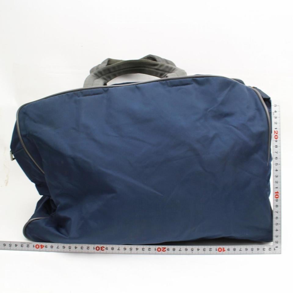 Prada Navy Tessuto Sports Tote 868071 Blue Nylon Weekend/Travel Bag For Sale 2