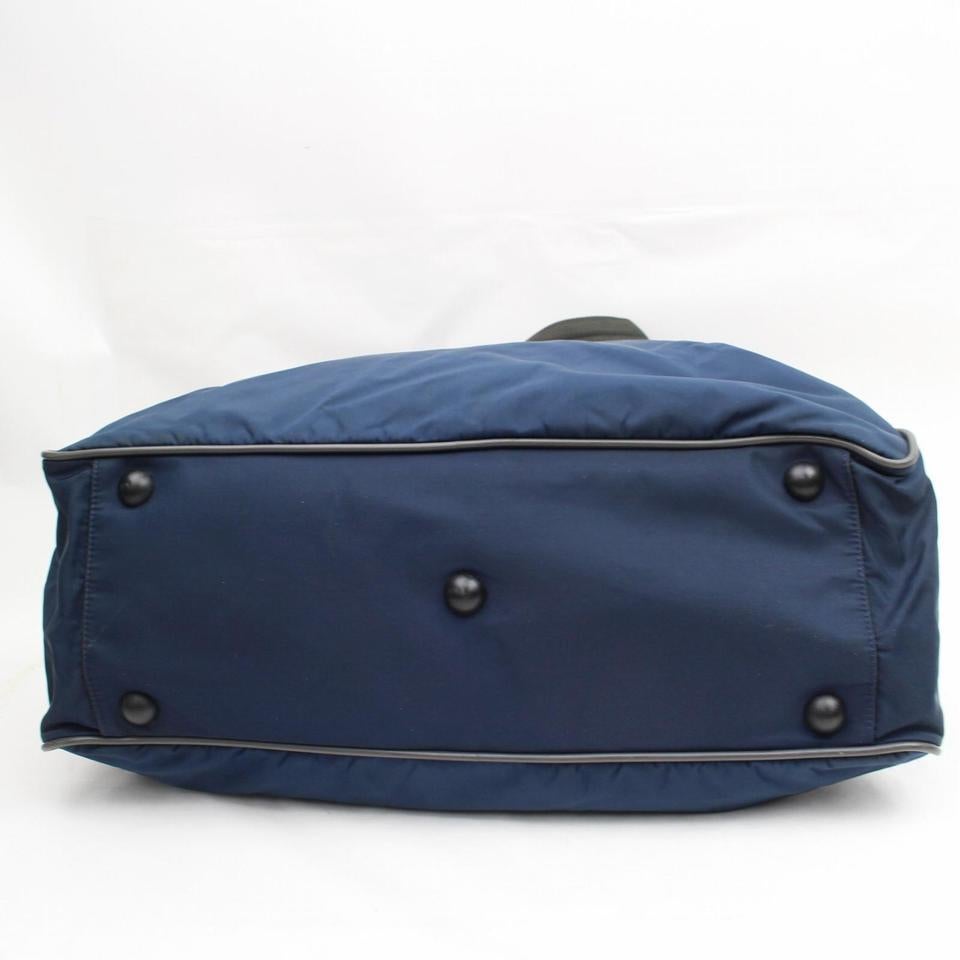 Prada Navy Tessuto Sports Tote 868071 Blue Nylon Weekend/Travel Bag For Sale 3