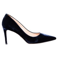 Prada Navy Velvet Pointed-Toe Pumps Size IT 41