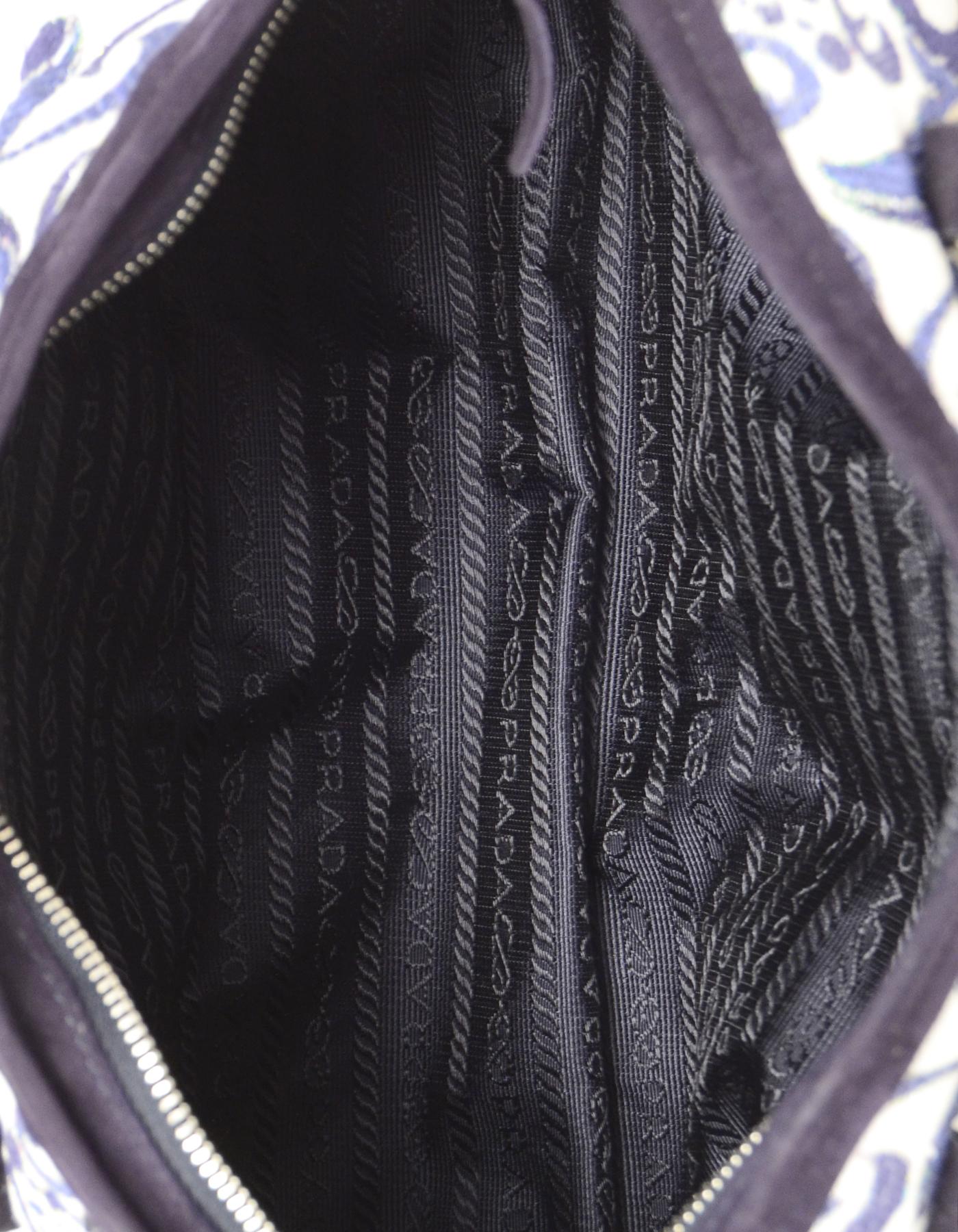 Prada Navy/White Brocade Handbag w/ Lurex 1