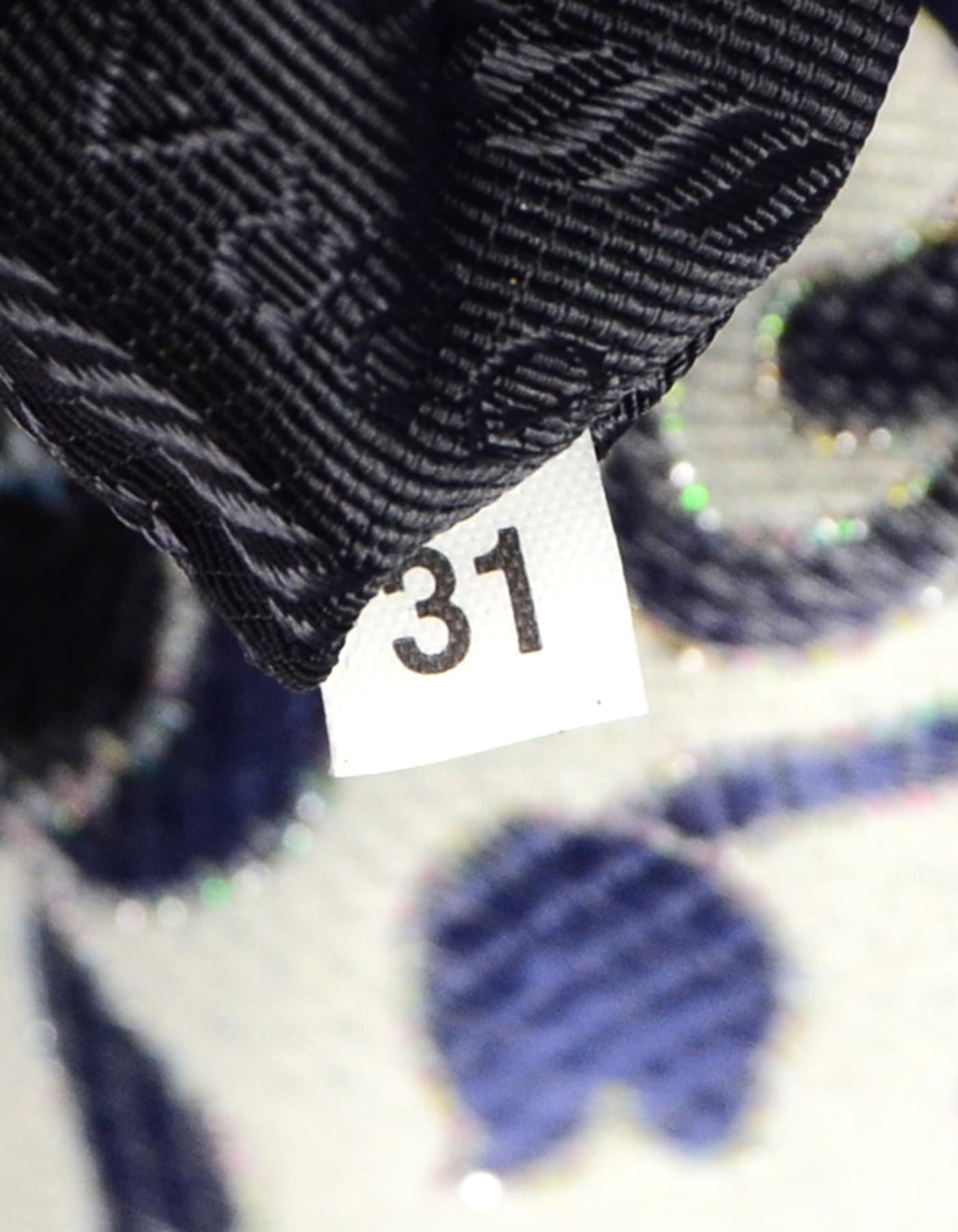 Prada Navy/White Brocade Handbag w/ Lurex 3