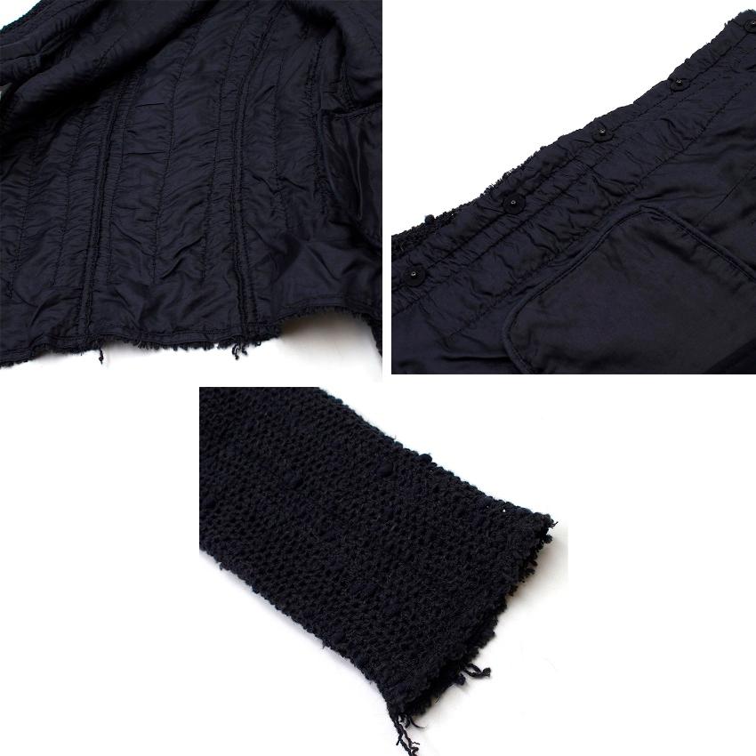 Prada Navy Wool-blend Beaded Lightweight Jacket - Size US 2 For Sale 5