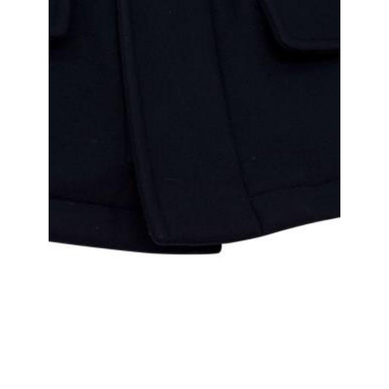 Prada Navy Wool Hooded Coat For Sale 6