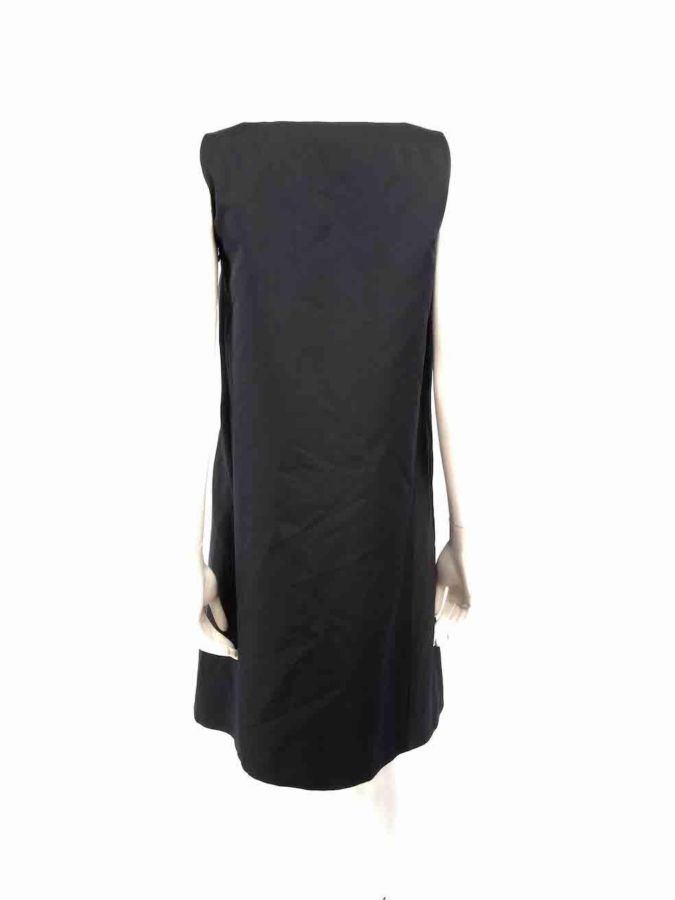 Black Prada Navy Wool Round Neck Dress Size S For Sale