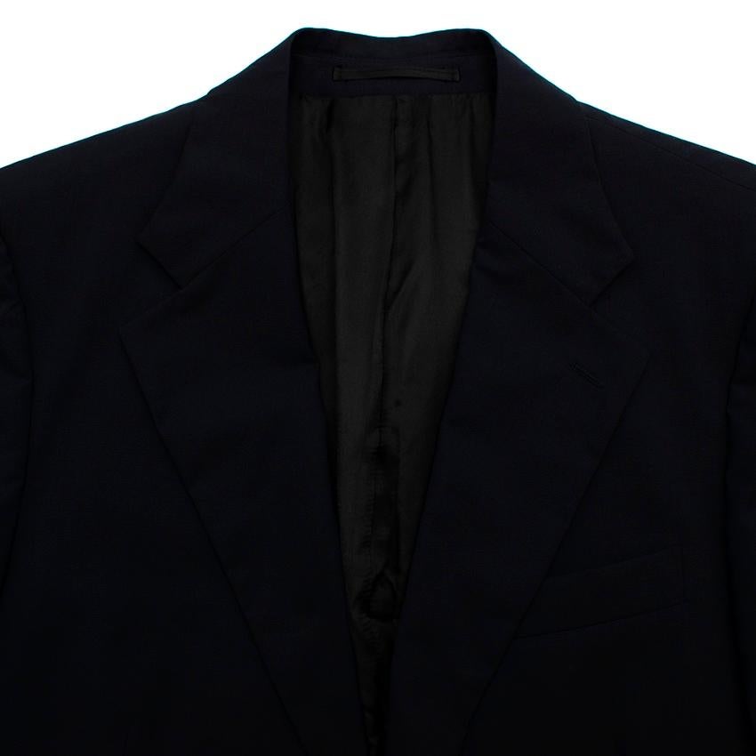 Prada Navy Wool Single Breasted Tailored Jacket - Size 50R For Sale 2
