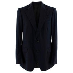 Prada Navy Wool Single Breasted Tailored Jacket - Size 50R