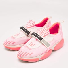Prada Neon Pink Fabric Cloudbust Sneakers Size 37