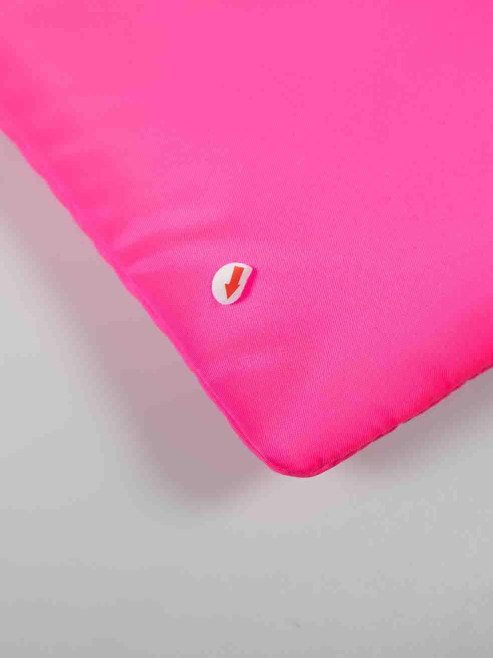 Prada Neon Pink Padded Clutch with Chain 3