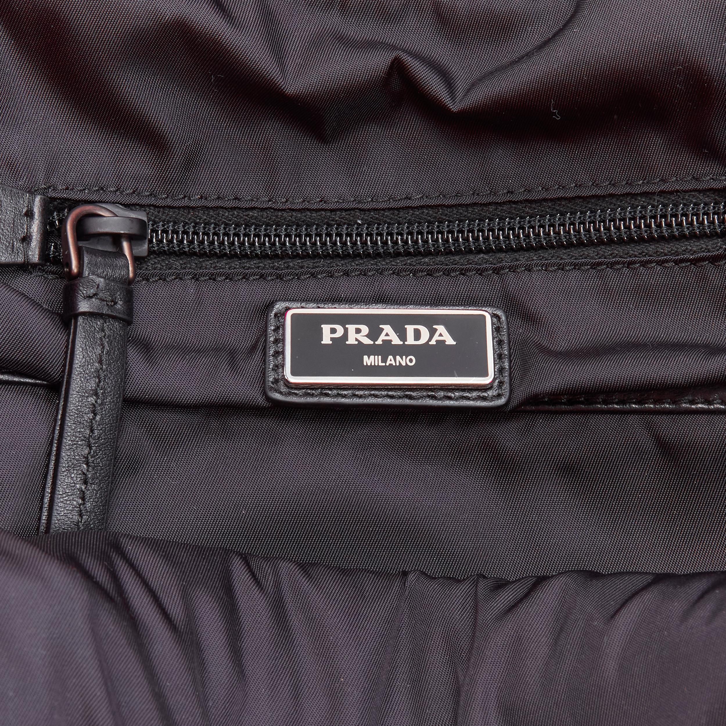PRADA neon pink Tessuto nylon triangle logo small sling backpack bag For Sale 3