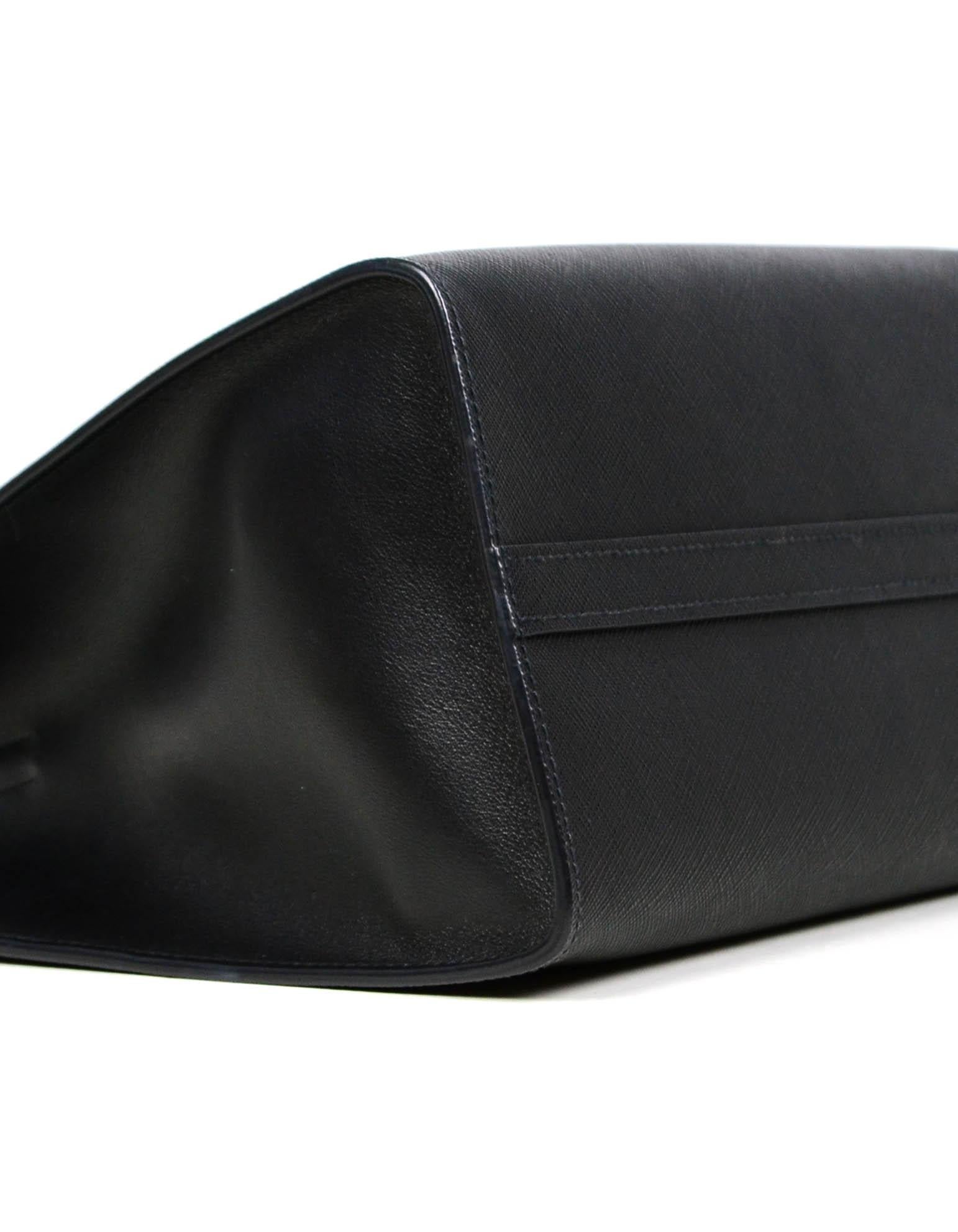 Prada Nero Black Saffiano Leather Lux Convertible Tote Bag w/ Strap 1BA118 In Excellent Condition In New York, NY