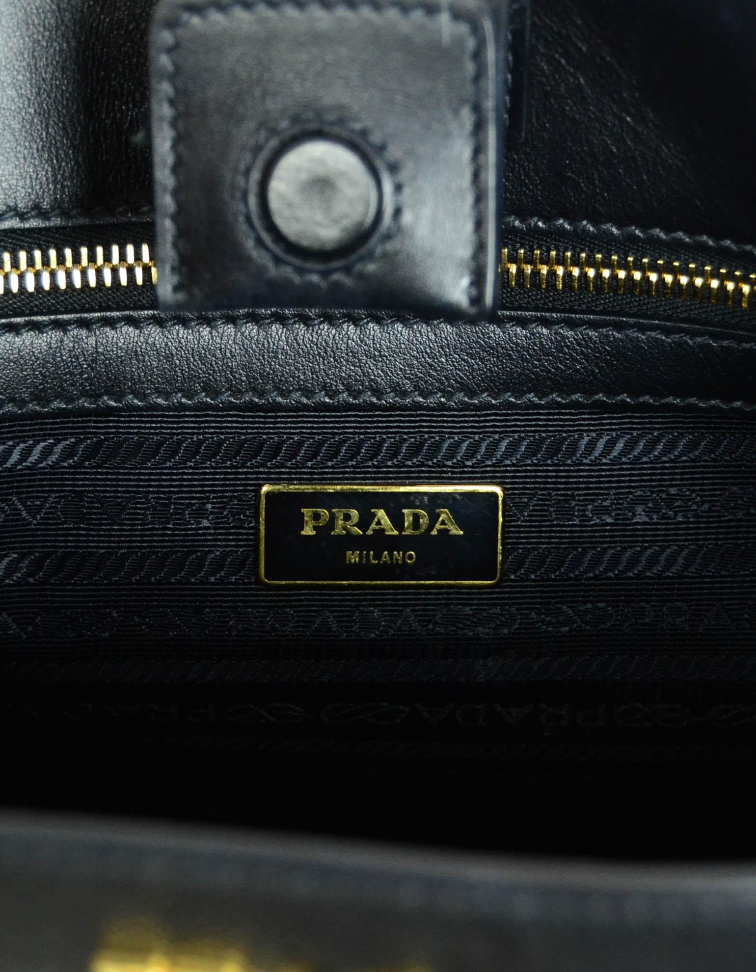 Women's Prada Nero Black Saffiano Leather Lux Convertible Tote Bag w/ Strap 1BA118