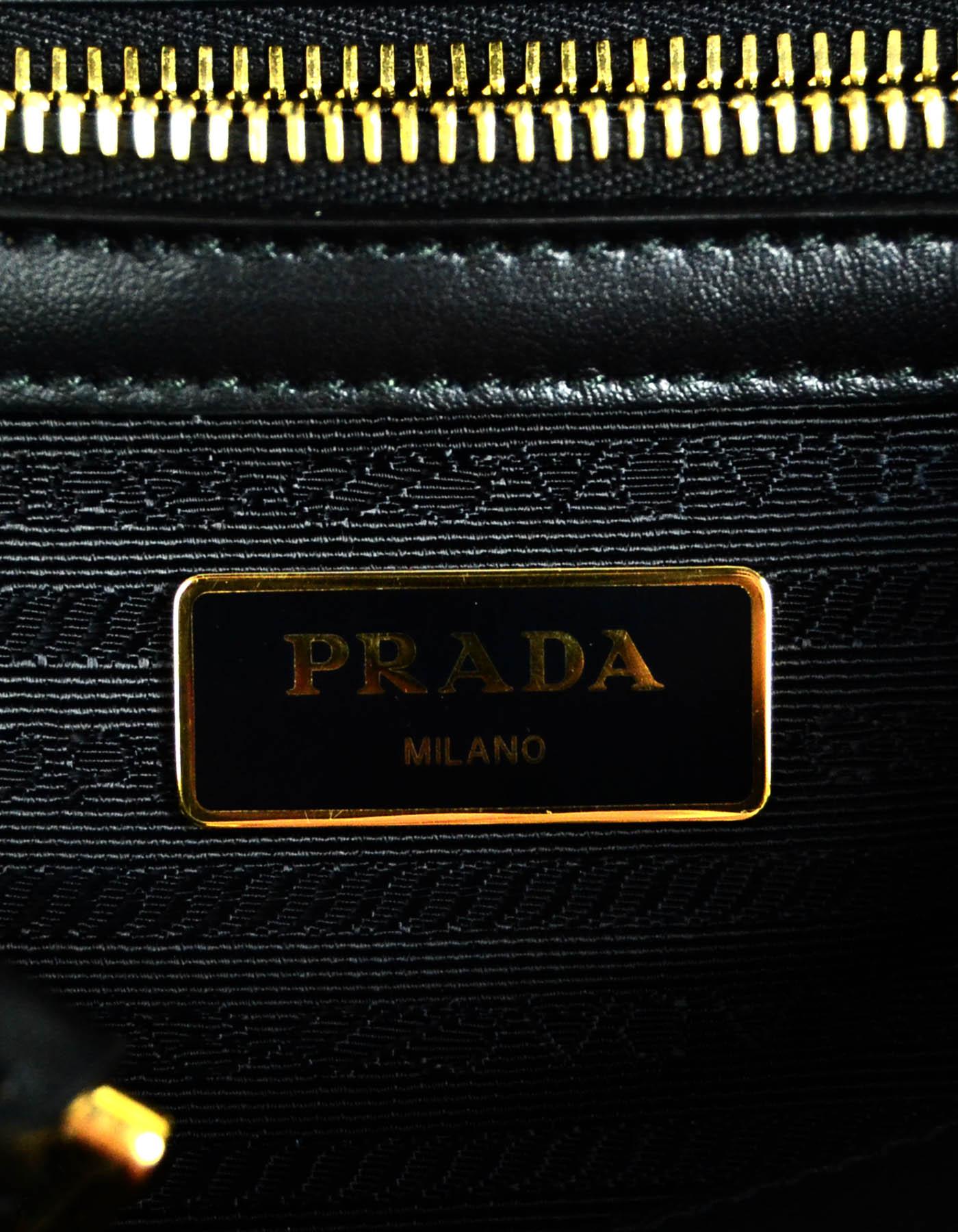 Prada Nero Black Saffiano Small Top Handle Tote Crossbody Bag 1BA113 1