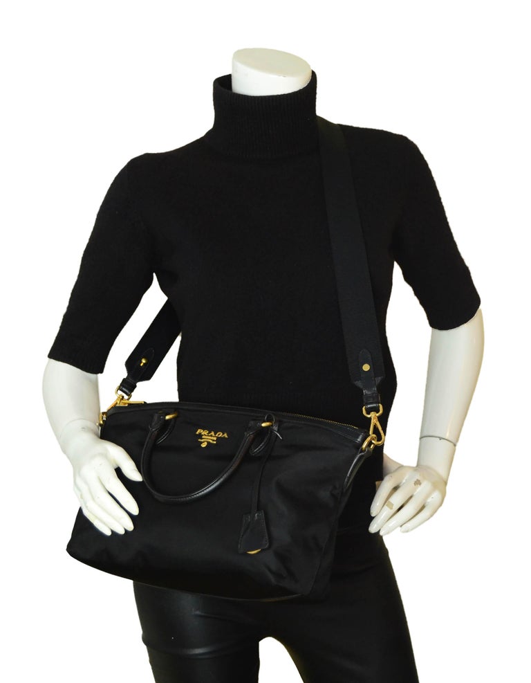 Prada Black Tessuto Nylon Leather Two-Way Satchel Handbag 1BA104 – ZAK BAGS  ©️