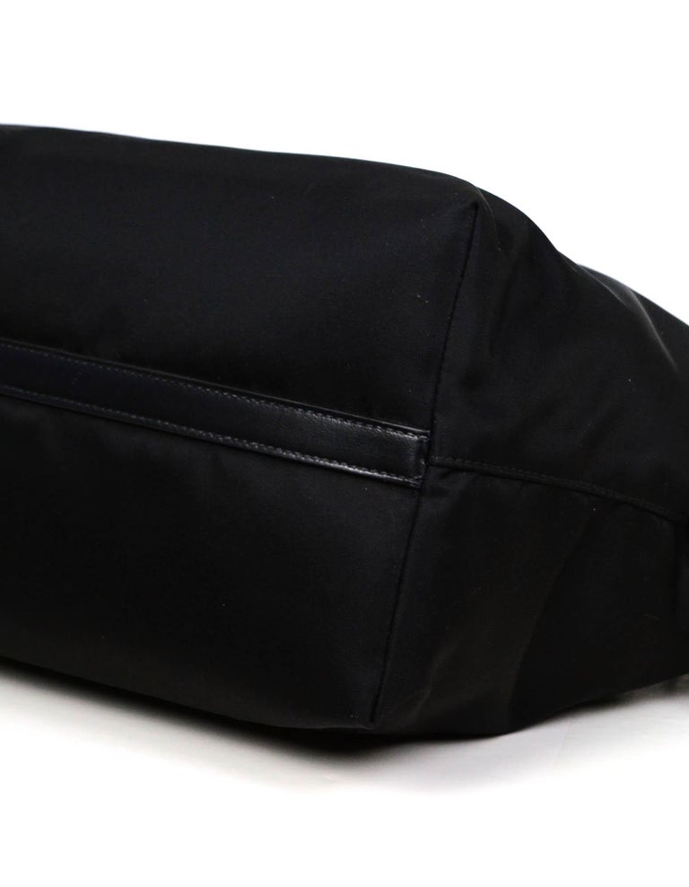 Prada Nero Black Tessuto Nylon Way Tote Bag w/ Strap 1BA104 For
