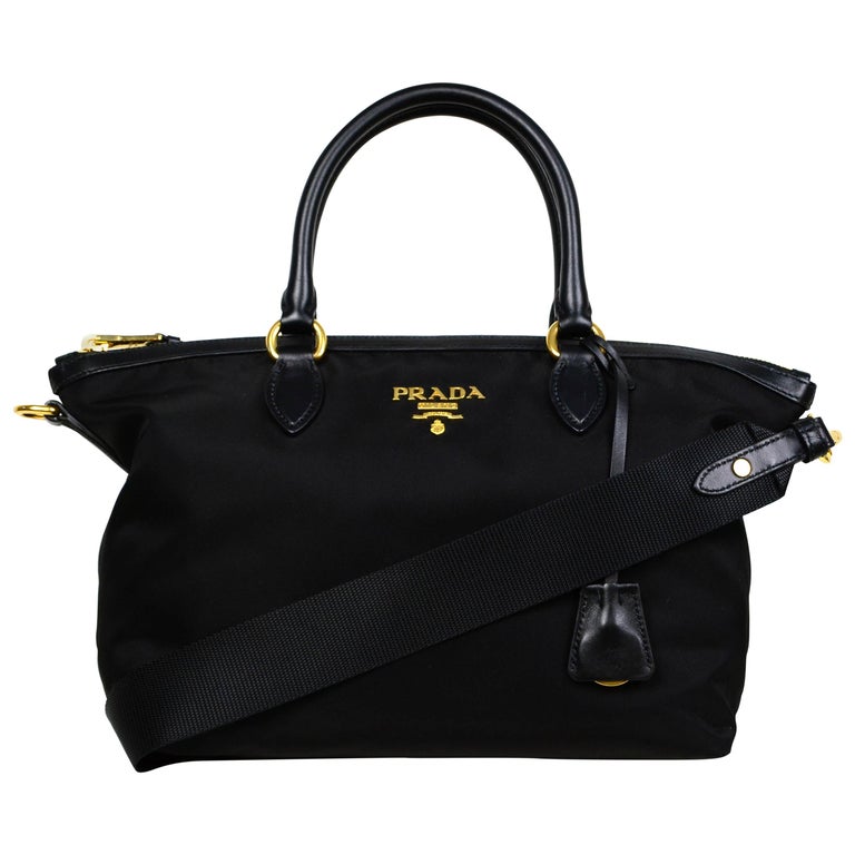 Prada Tessuto Crossbody Bag Leather Black in Nero Nylon with Gold-tone - US