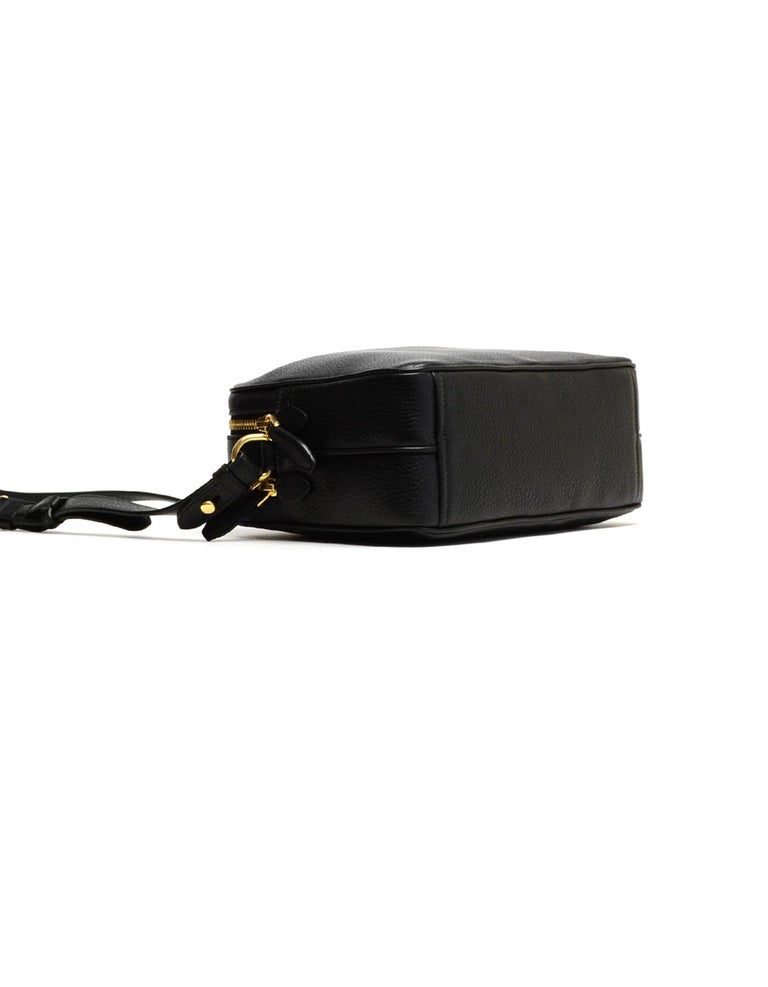 Prada Nero Black Vitello Phenix Double Zip Camera Crossbody Bag For ...