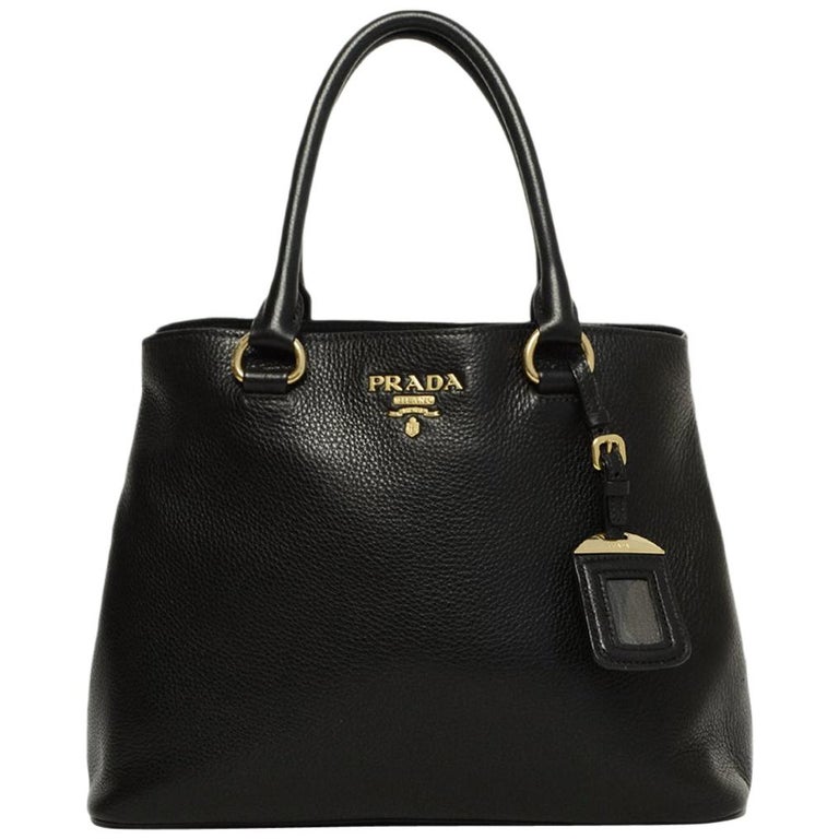 Prada Nero Black Vitello Phenix Leather Tote Bag For Sale at 1stDibs