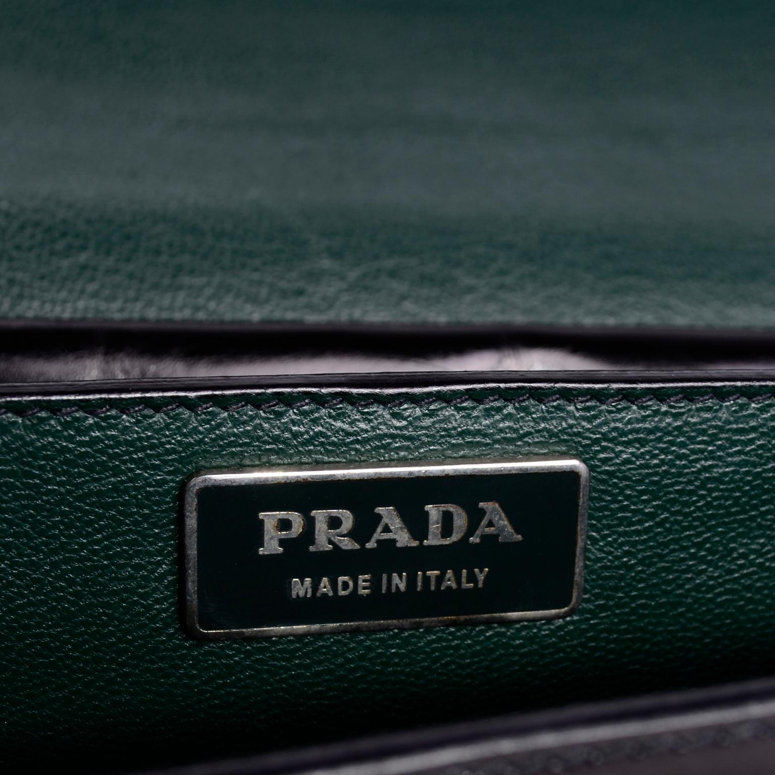 Prada Nero Mosto Vitello Sound Flap Leather Top Handle / Shoulder Bag 6