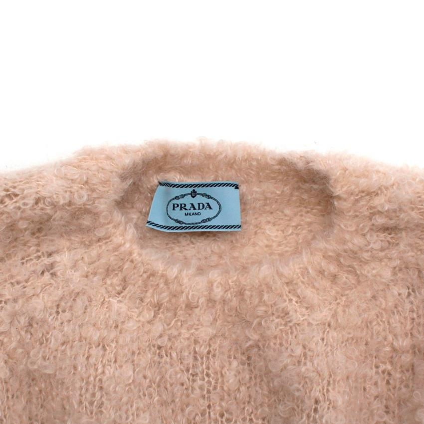 prada cropped silk sweater with logo