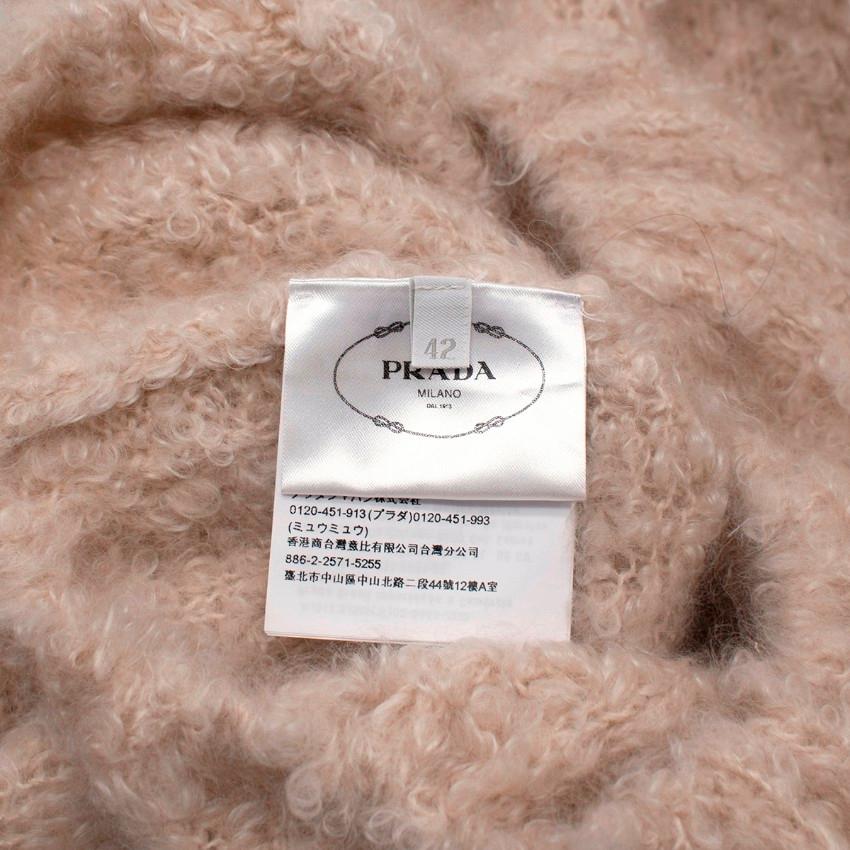 Prada Neutral Bouclé-knit mohair, cashmere and silk-blend sweater - US 6 For Sale 1