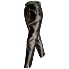 PRADA "New" Gray Silk Shantung Pants - Unworn