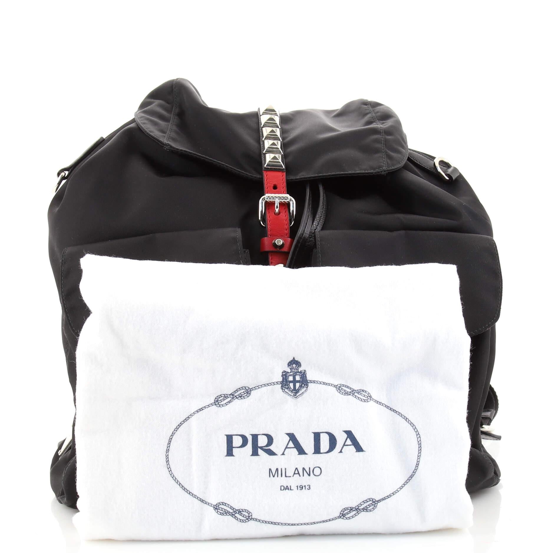 Prada Pattina Vela army green crossbody bag w/ leather trim