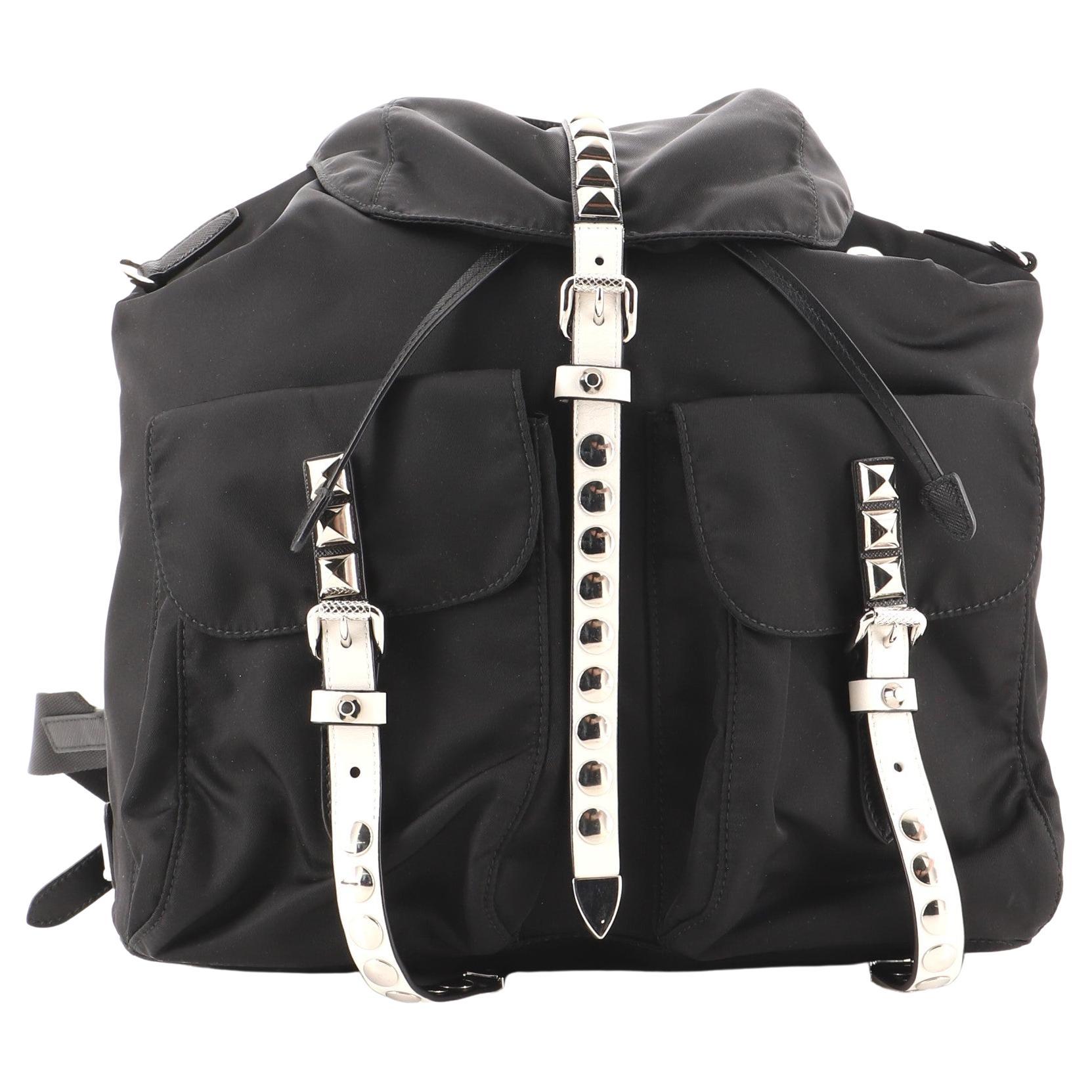 Prada New Vela Backpack Tessuto with Studded Leather