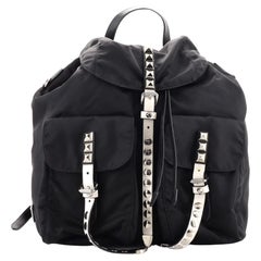 Prada New Vela Backpack Tessuto with Studded Leather