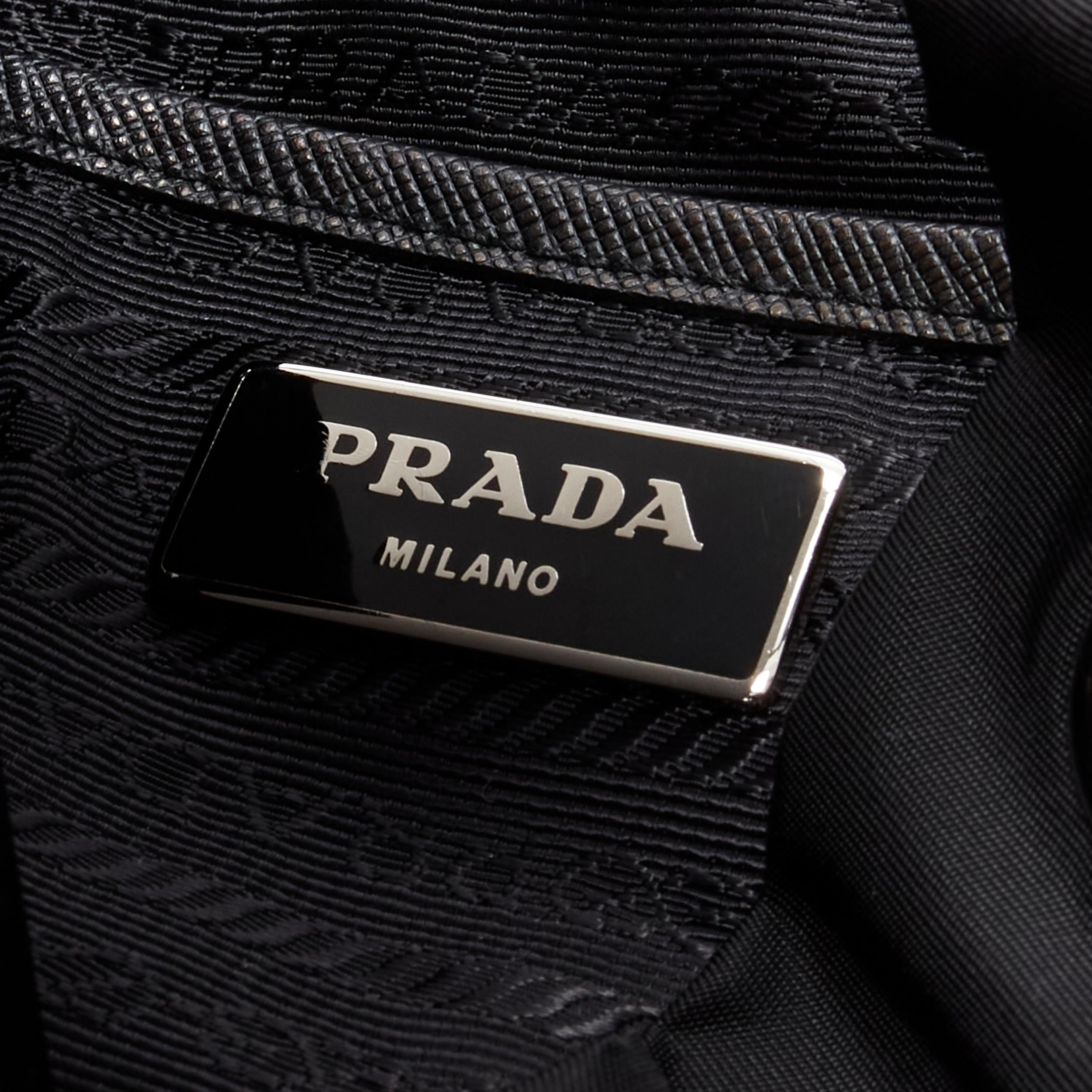 PRADA New Vela black Tessuto nylon punk studded flap backpack bag 3