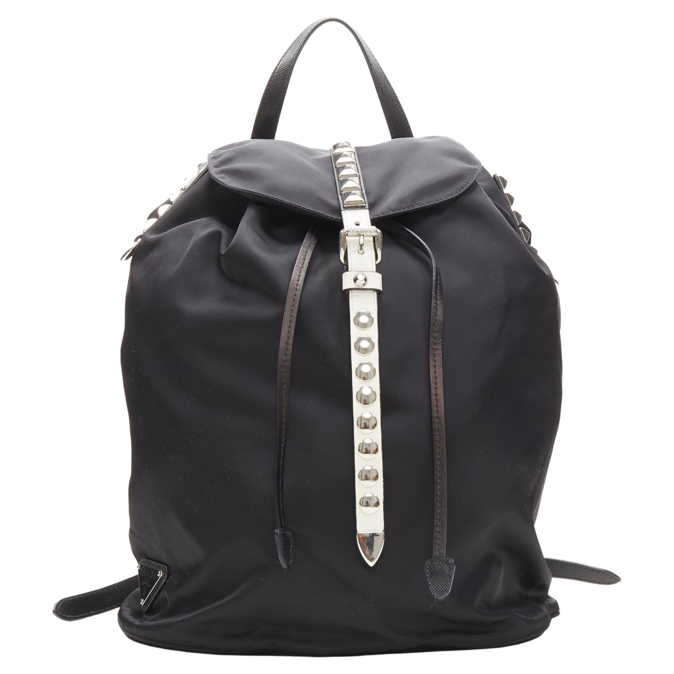 Prada Camel Nylon Leather Trimmed Backpack at 1stDibs