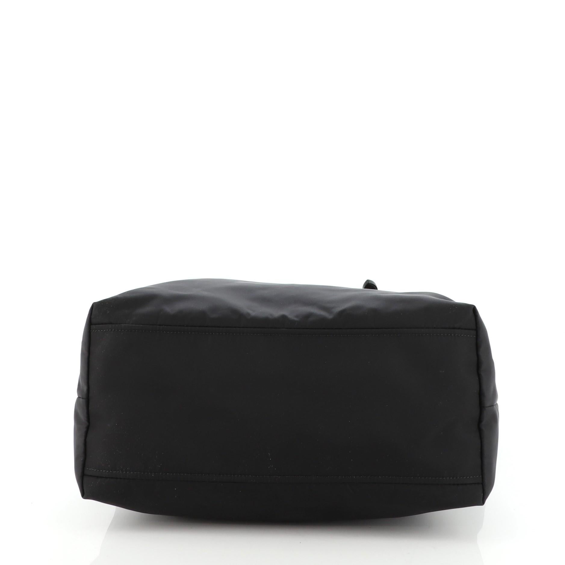 prada nylon tote bag with leather trim