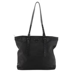 Prada New Vela Convertible Tote Tessuto with Studded Leather Medium