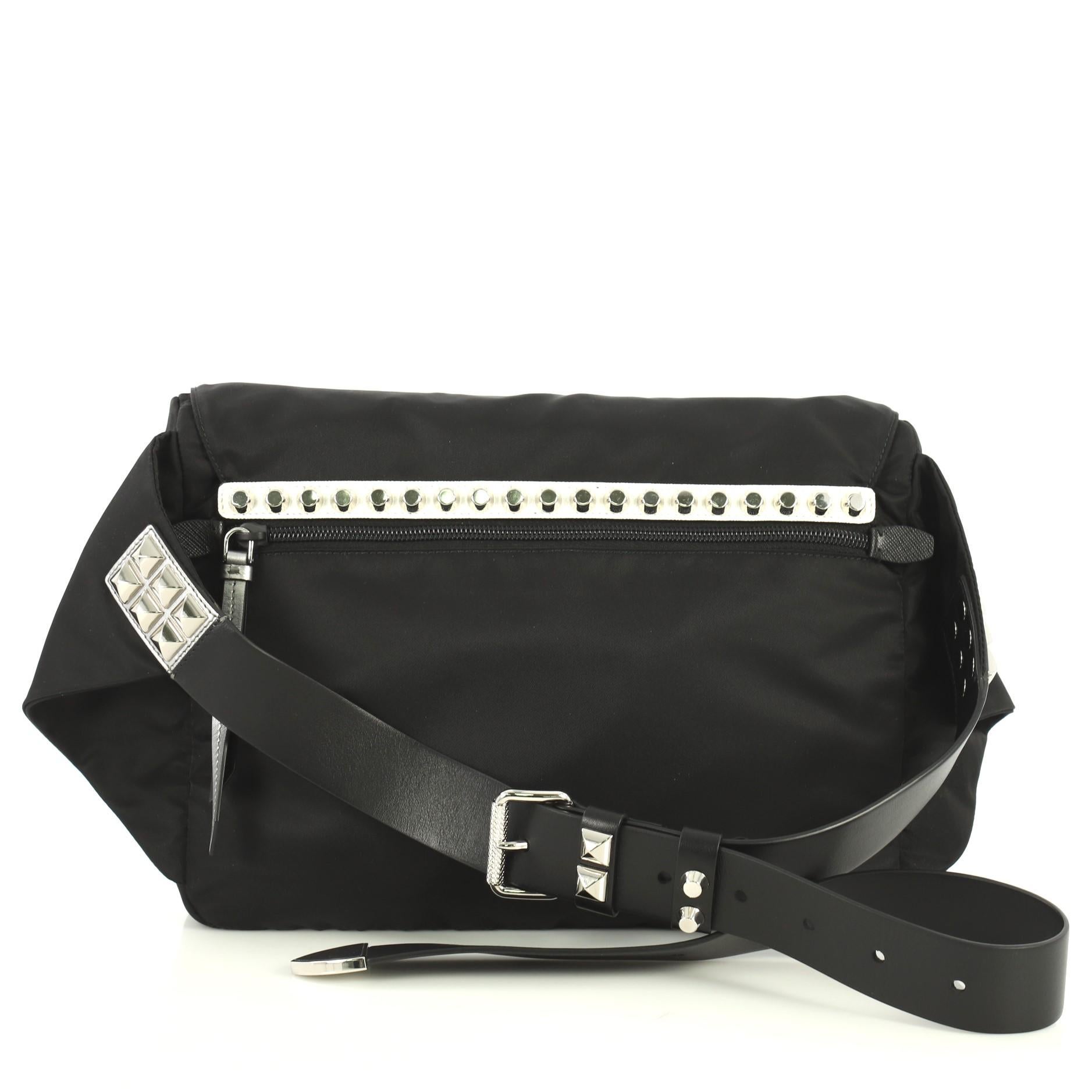 prada vela studded messenger bag