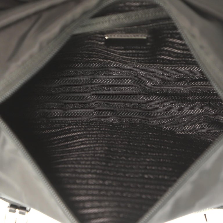 Prada New Vela Flap Messenger Bag Tessuto with Studded Leather Medium at  1stDibs