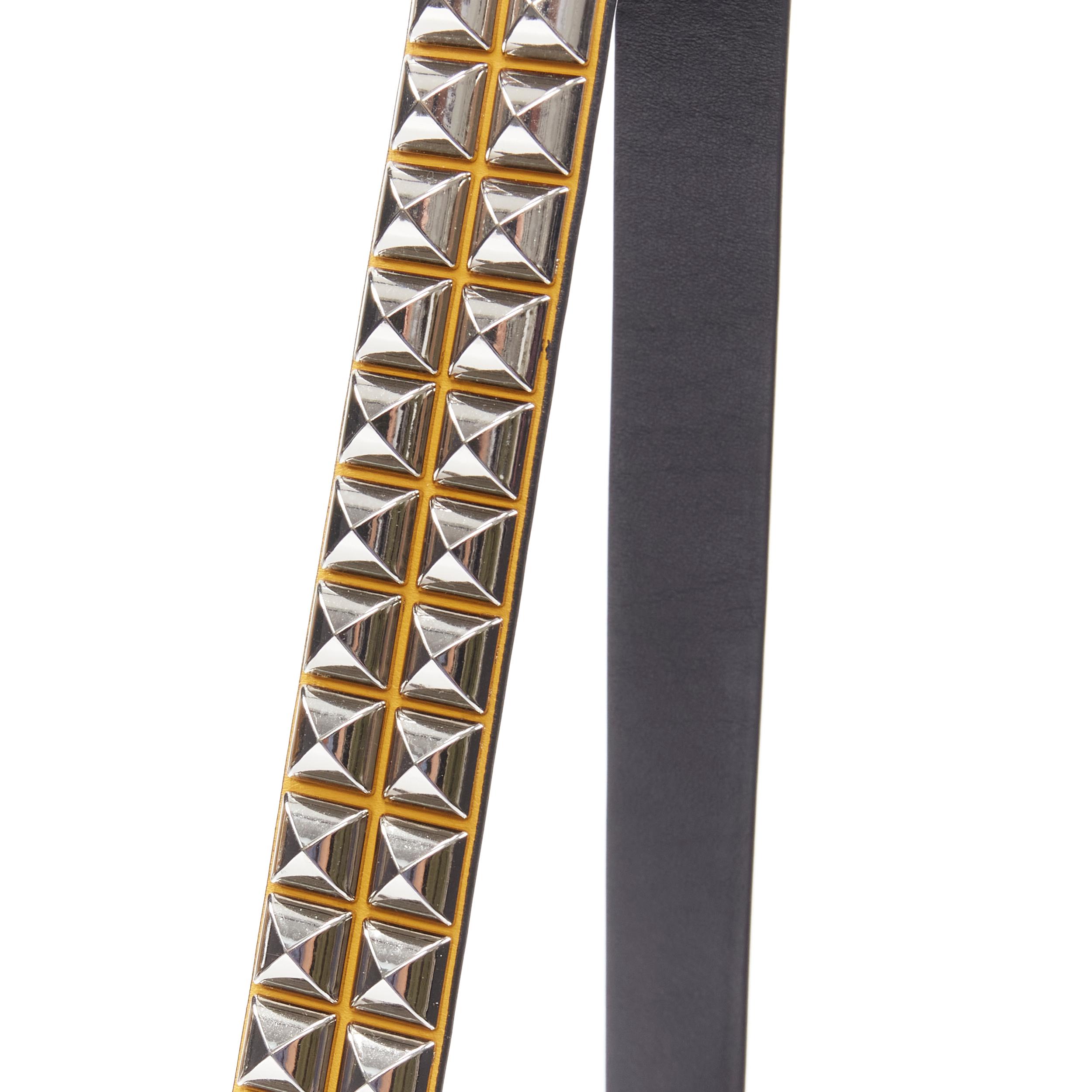 Women's PRADA New Vela punk studded leather strap black nylon crossbody bag