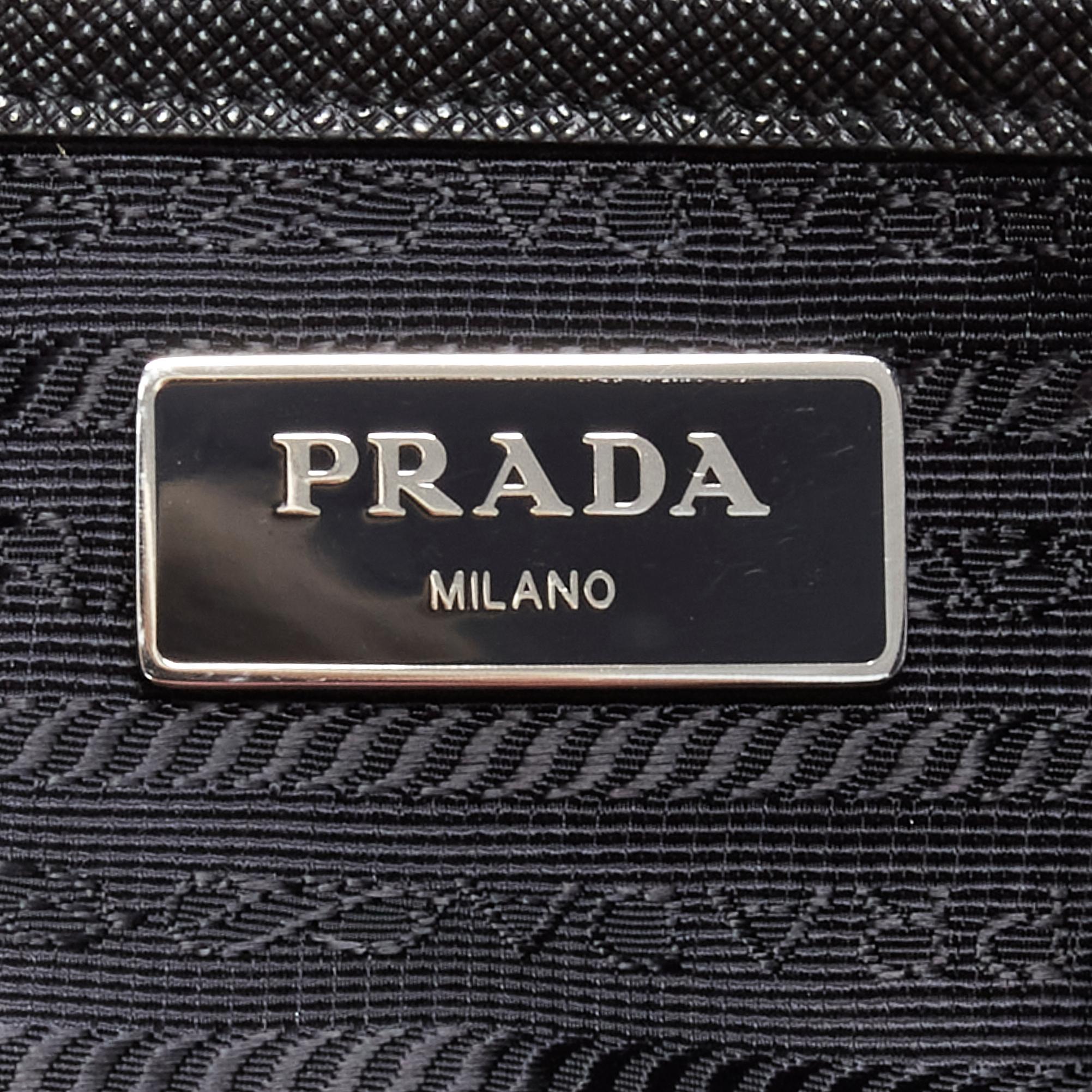 PRADA New Vela Tessuto black  nylon punk studded mesenger bag 4