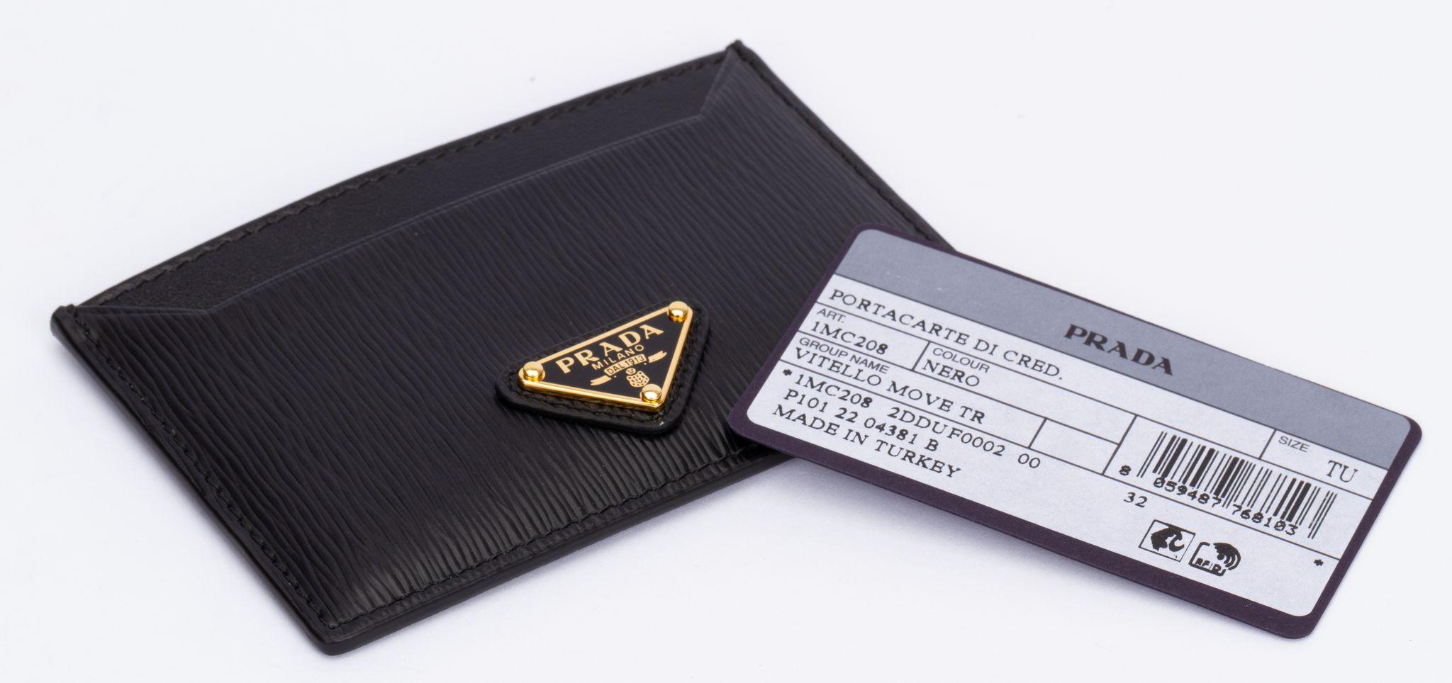 Prada NIB Card Holder Black Saffiano In New Condition For Sale In West Hollywood, CA